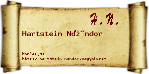 Hartstein Nándor névjegykártya